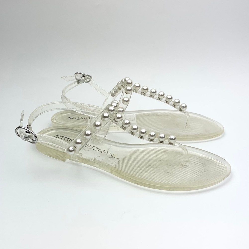STUART WEITZMAN Goldie Jelly Slingback Thong Sandals sz 7 - Picture 3 of 11